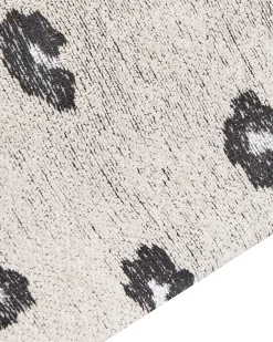 Teppich Baumwolle Hellbeige Tiermotiv 160 X 230 Cm Afis