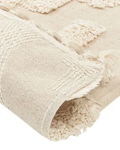 Teppich Baumwolle Hellbeige 160 X 230 Cm Geometrisches Muster Kurzflor Itanagar