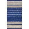 Teppich Baumwolle Marineblau / Beige 80 X 150 Cm Streifenmuster Kurzflor Kondhali