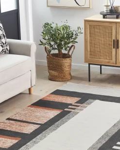 Teppich Baumwolle Mehrfarbig 160 X 230 Cm Abstraktes Muster Kurzflor Kakinada