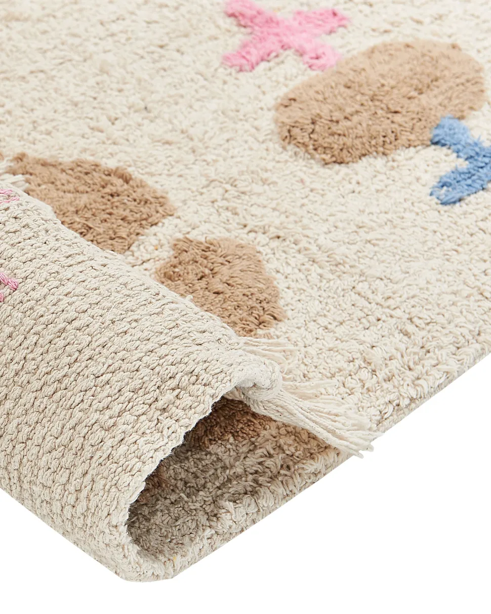 Teppich Baumwolle Mehrfarbig 160 X 230 Cm Geometrisches Muster Kurzflor Daran