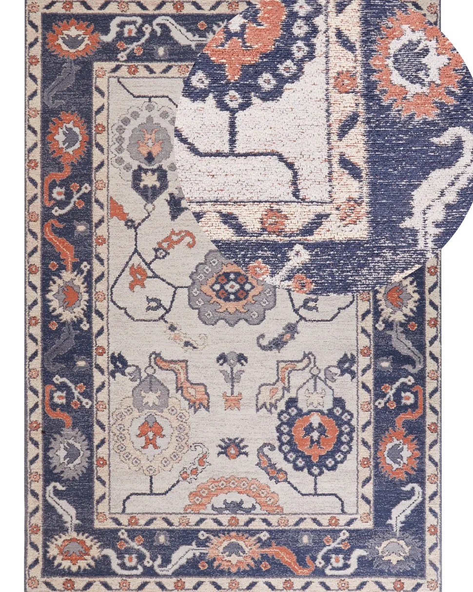 Teppich Baumwolle Mehrfarbig 160 X 230 Cm Orientalisches Muster Kurzflor Kabta
