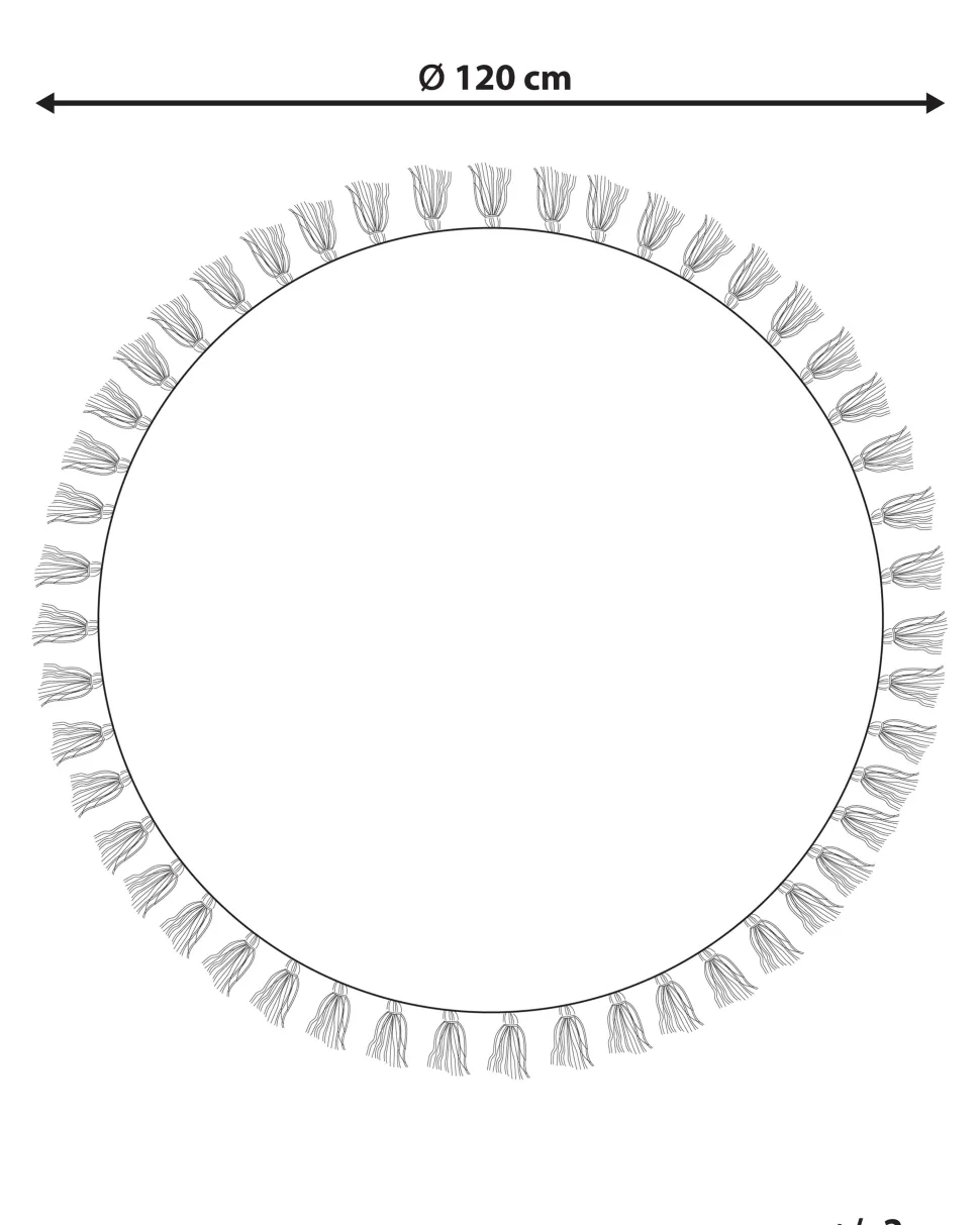 Teppich Baumwolle Mehrfarbig O 120 Cm Geometrisches Muster Kurzflor Yagci