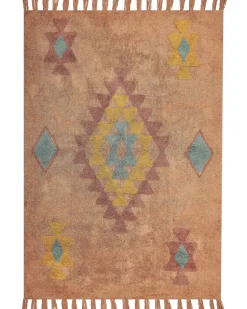Teppich Baumwolle Orange 160 X 230 Cm Geometrisches Muster Igdir