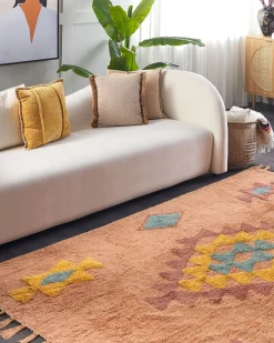 Teppich Baumwolle Orange 160 X 230 Cm Geometrisches Muster Igdir