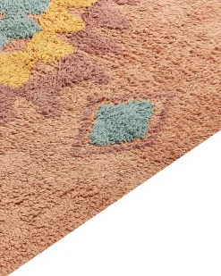 Teppich Baumwolle Orange 160 X 230 Cm Geometrisches Muster Igdir