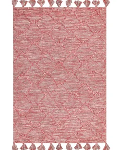 Teppich Baumwolle Rot 160 X 230 Cm Mit Quasten Nigde