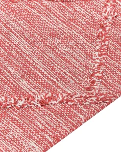 Teppich Baumwolle Rot 160 X 230 Cm Mit Quasten Nigde