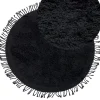 Teppich Baumwolle Schwarz 140 Cm Fransen Shaggy Bitlis
