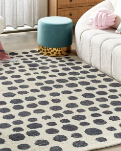Teppich Beige / Schwarz 160 X 230 Cm Gepunktetes Muster Havran