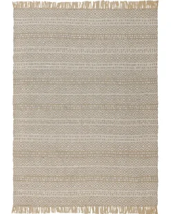 Teppich Beige 140 X 200 Cm Geometrisches Muster Kurzflor Zweiseitig Dortyol