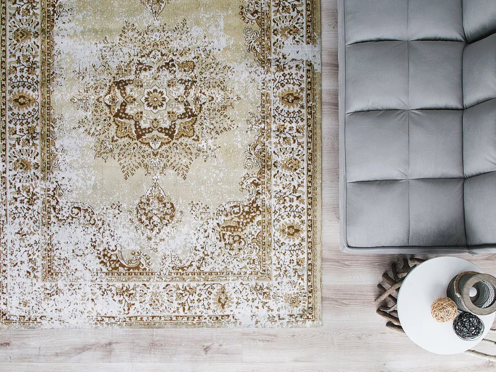 Teppich Beige 140 X 200 Cm Kurzflor Almus