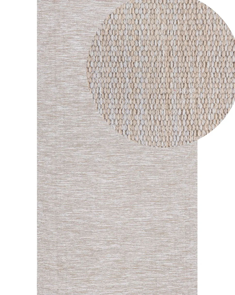 Teppich Beige 80 X 150 Cm Kurzflor Derince