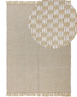 Teppich Beige 140 X 200 Cm Kurzflor Zweiseitig Adabag