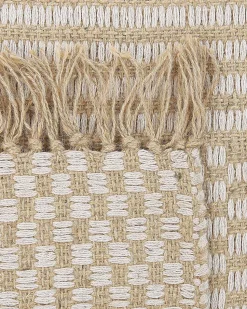 Teppich Beige 140 X 200 Cm Kurzflor Zweiseitig Adabag