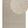 Teppich Beige 140 X 200 Cm Streifenmuster Kurzflor Zweiseitig Aladag
