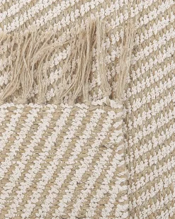 Teppich Beige 140 X 200 Cm Streifenmuster Kurzflor Zweiseitig Aladag