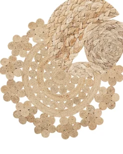 Teppich Beige Jute O 120 Cm Birecik