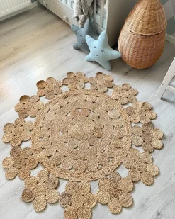 Teppich Beige Jute O 120 Cm Birecik