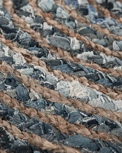 Teppich Blau / Beige O 120 Cm Patchwork Kurzflor Maslak
