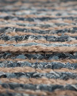Teppich Blau / Beige O 120 Cm Patchwork Kurzflor Maslak