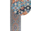 Teppich Blau / Orange 80 X 300 Cm Orientalisches Muster Kurzflor Midalam