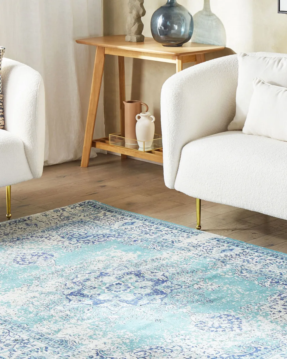 Teppich Blau 160 X 230 Cm Kurzflor Almus
