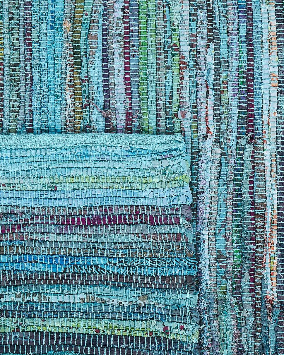 Teppich Blau 140 X 200 Cm Kurzflor Mersin