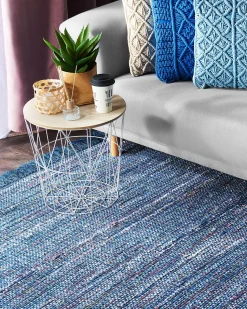 Teppich Blau 140 X 200 Cm Kurzflor Besni
