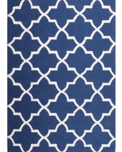 Teppich Blau 160 X 230 Cm Marokkanisches Muster Kurzflor Silvan