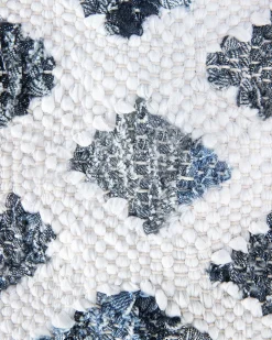 Teppich Blau 140 X 200 Cm Marokkanisches Muster Kurzflor Adiyaman