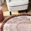 Teppich Creme/Rot O 120 Cm Mandala-Muster Ayakli
