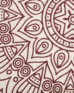 Teppich Creme/Rot O 120 Cm Mandala-Muster Ayakli