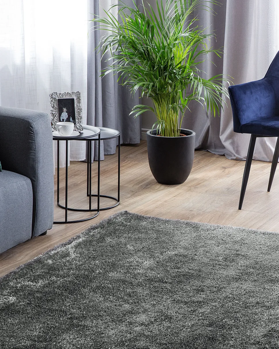 Teppich Dunkelgrau 160 X 230 Cm Shaggy Demre