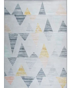 Teppich Grau-Gelb Dreieck-Motiv 160 X 230 Cm Yayla