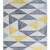 Teppich Grau-Gelb-Mintgrun Dreieckmuster 160 X 230 Cm Kalen