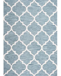 Teppich Hellblau 160 X 230 Cm Marokkanisches Muster Kurzflor Yalova