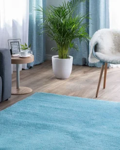 Teppich Hellblau 140 X 200 Cm Shaggy Demre