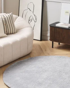 Teppich Hellgrau 140 Cm Shaggy Demre