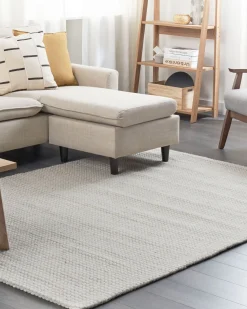 Teppich Hellgrau 160 X 230 Cm Kurzflor Kilis