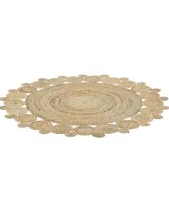 Teppich Jute Beige 120 Cm Kurzflor Zweiseitig Golgen