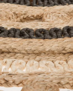 Teppich Jute Beige / Schwarz 140 Cm Kurzflor Goyne