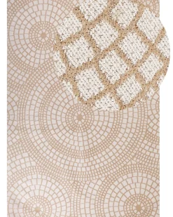 Teppich Jute Beige / Weis 160 X 230 Cm Geometrisches Muster Kurzflor Ariba