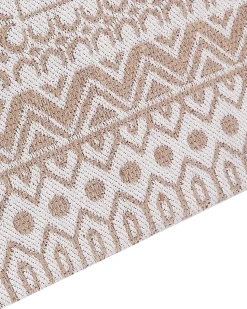 Teppich Jute Beige / Weis 160 X 230 Cm Geometrisches Muster Kurzflor Baglar