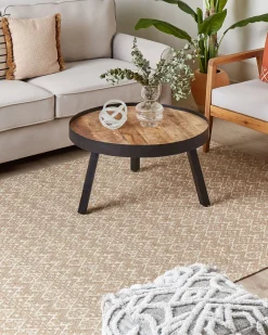 Teppich Jute Beige 160 X 230 Cm Geometrisches Muster Kurzflor Atima