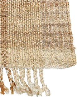 Teppich Jute Hellbeige / Braun 200 X 300 Cm Streifenmuster Kurzflor Karkin