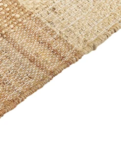 Teppich Jute Hellbeige / Braun 200 X 300 Cm Streifenmuster Kurzflor Karkin