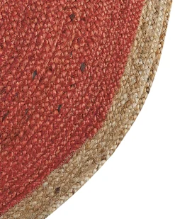 Teppich Jute Korallenrot 120 Cm Kurzflor Menemen