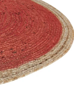 Teppich Jute Korallenrot 120 Cm Kurzflor Menemen