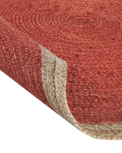 Teppich Jute Korallenrot 120 Cm Kurzflor Menemen